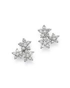 Bloomingdale's Diamond Flower Cluster Stud Earring In 14k White Gold, 0.50 Ct. T.w. - 100% Exclusive