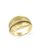 Diamond Textured Wide Ring In 14k Yellow Gold, .15 Ct. T.w. - 100% Exclusive