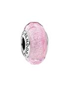 Pandora Charm - Sterling Silver & Glass Pink Shimmer, Moments Collection