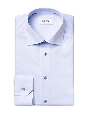 Eton Cotton Textured Convertible Cuff Contemporary Fit Dress Shirt