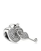 Pandora Charm - Sterling Silver & Cubic Zirconia Lock Of Love