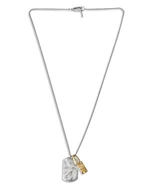 Allsaints Men's Dog Tag Pendant Necklace In Sterling Silver, 24