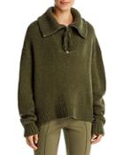 Lafayette 148 New York Half Zipper Tasseled Sweater