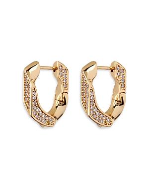 Luv Aj Pave Cuban Link Hoop Earrings