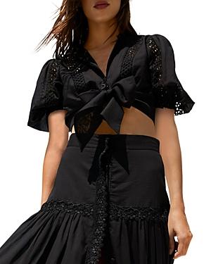 Charo Ruiz Ibiza Joan Tie Front Cropped Top