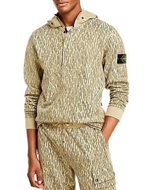 Stone Island Cotton Blend Fleece Printed Regular Fit Quarter Zip Hoodie