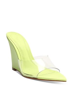 Schutz Women's Luci Vinyl Pointed Toe Wedge Sandals