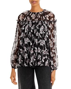 Jason Wu Iris Print Silk Chiffon Bouse