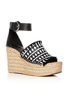 Marc Fisher Ltd. Women's Andrew Woven Leather High Heel Platform Espadrille Sandals