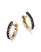 Bloomingdale's Black Diamond Huggie Hoop Earrings In 14k Yellow Gold, 0.20 Ct. T.w. - 100% Exclusive