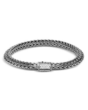 John Hardy Sterling Silver Tiga Classic Chain Diamond Bracelet