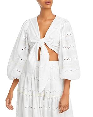 Charina Sarte Tie Front Crop Top