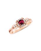 Bloomingdale's Ruby And Diamond Halo Ring In 14k Rose Gold - 100% Exclusive