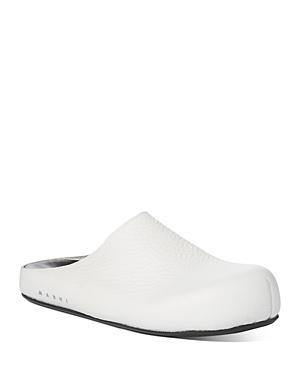Marni Women's Sabot Almond Toe Leather Clogs
