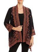 Johnny Was Eyal Linen Embroidered Open Cardigan