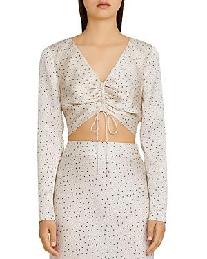 Significant Other Norah Polka Dot Ruched Crop Top