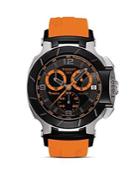 Tissot T-race Men's Black Quartz Chronograph Orange Rubber Watch, 50mm