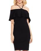 Vince Camuto Cold Shoulder Ruffle Sweater Dress