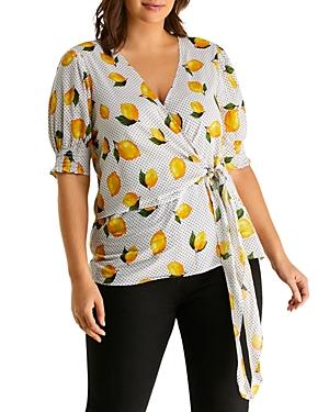 Estelle Plus Limonata Faux Wrap Top