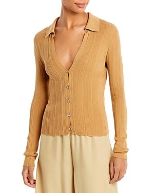 Vince Ribbed Polo Cardigan