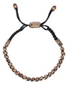 John Varvatos Collection Brass Skulls & Daggers Bead & Leather Cord Bracelet