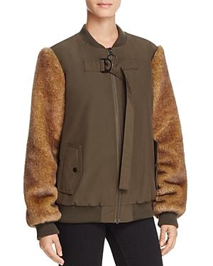Kendall And Kylie Faux Fur-sleeve Bomber Jacket - 100% Exclusive