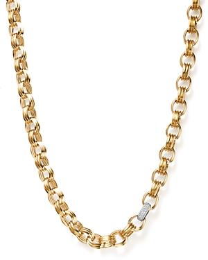 Roberto Coin 18k White & Yellow Gold Diamond Chain Link Collar Necklace, 18