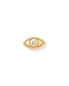 Zoe Chicco 14k Yellow Gold Single Itty Bitty Evil Eye Stud Earring With Diamond