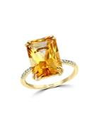 Bloomingdale's Citrine & Diamond Statement Ring In 14k Yellow Gold - 100% Exclusive
