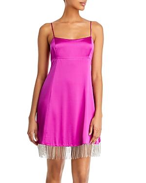 Nicholas Isabella Crystal Fringe Silk Mini Dress