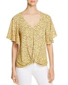 Status By Chenault Floral Twist-front Top