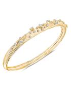 Hueb 18k Yellow Gold Bahia Diamond Scatter Cluster Textured Bangle Bracelet