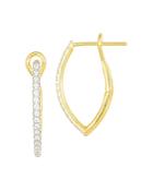 Frederic Sage 18k Yellow Gold Diamond Marquise Small Hoop Earrings