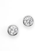 Diamond Bezel Set Stud Earrings In 14k White Gold, .33 Ct. T.w.