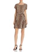 Rebecca Taylor Belted Leopard-print Dress
