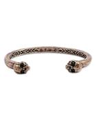 John Varvatos Collection Brass Skull & Daggers Black Diamond Skull Cuff Bracelet