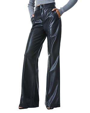 Alice And Olivia Dylan Vegan Leather Wide Leg Pants