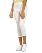 Hue Vapor Tie Dye Denim High Rise Capri Pants
