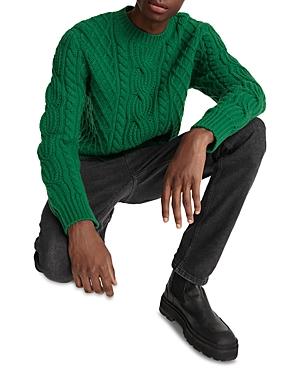 The Kooples Wool Blend Cable Knit Crewneck Sweater
