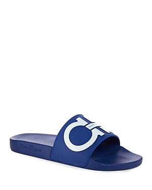 Salvatore Ferragamo Men's Recolor Groove 2 Slip On Slide Sandals