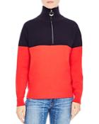 Sandro Vega Color-block Half-zip Sweater
