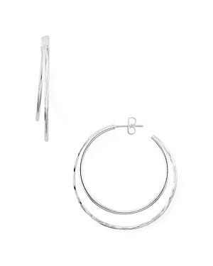 Argento Vivo Hammered Crescent Hoop Earrings In Sterling Silver