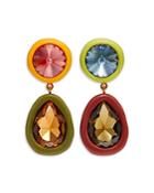 Tory Burch Crystal Double Drop Earrings