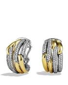 David Yurman Labyrinth Double-loop Earrings With Diamonds & Gold
