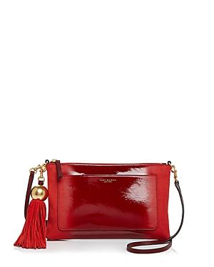 Tory Burch Ombre Tassel Patent Leather & Suede Crossbody