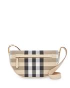 Burberry Olympia Small Check Canvas & Leather Shoulder Bag