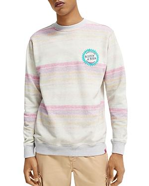 Scotch & Soda Melange Effect Printed Crewneck Sweatshirt