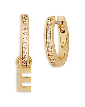 Kate Spade New York Tiny Twinkles E Charm Huggie Hoop Earrings