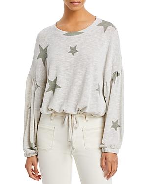 Vintage Havana Drawstring Waist Star Print Top