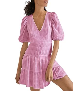 French Connection Birch Gingham Seersucker Tiered Dress